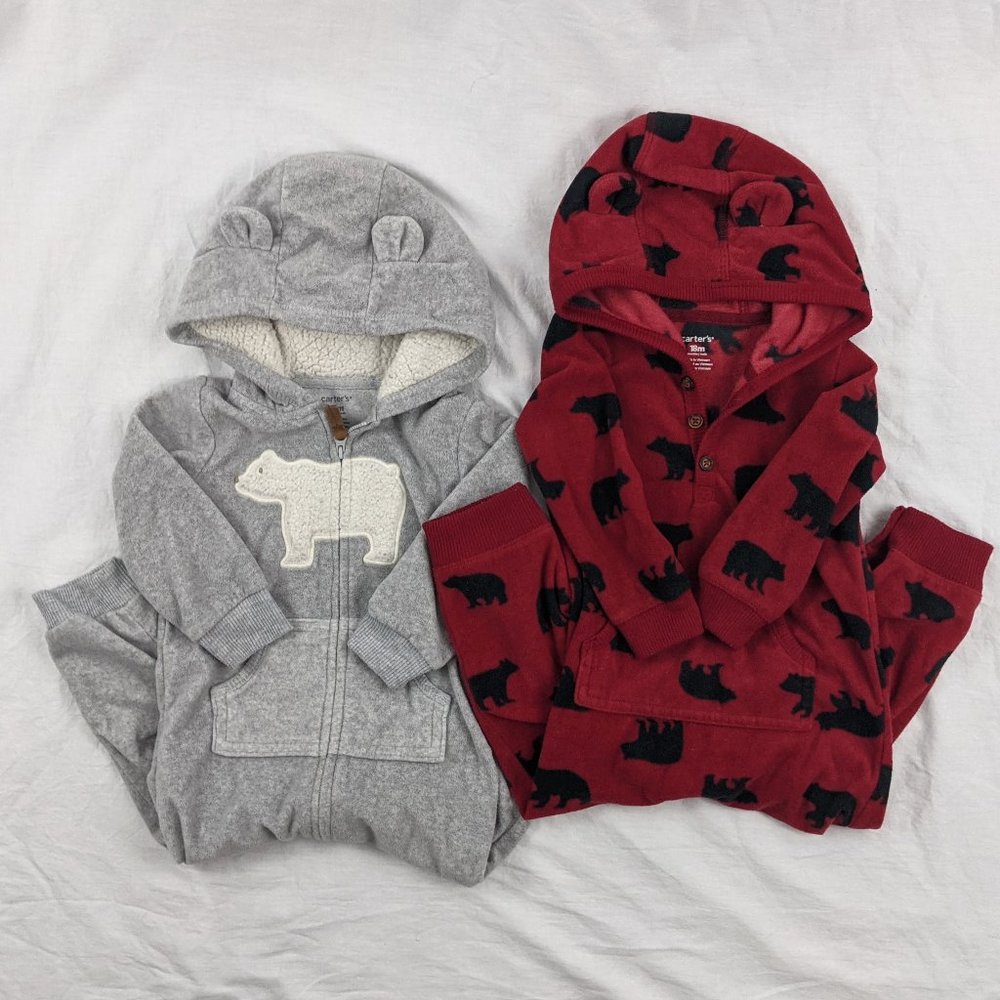 2 for $20 2pcs Carter's Fleece Onesies Sz 18mths